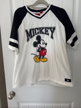 Disney Mickey Raglan Tee - White, Black, Red & Yellow